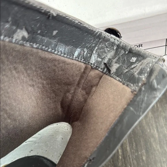 Elegant Pewter Lace-Up Ankle Boots - Picture 9 of 13